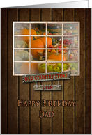 Fall Birthday Card, DAD, Country Store Front, Window view Produce card