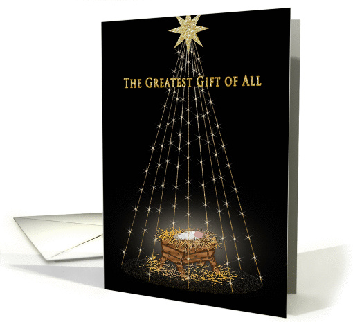 Christmas - Religious - Baby Jesus/Manger - Greatest Gift card