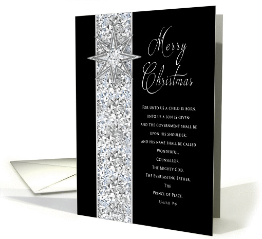 Christmas - Religious - Black - Silver- Star card (1400798)