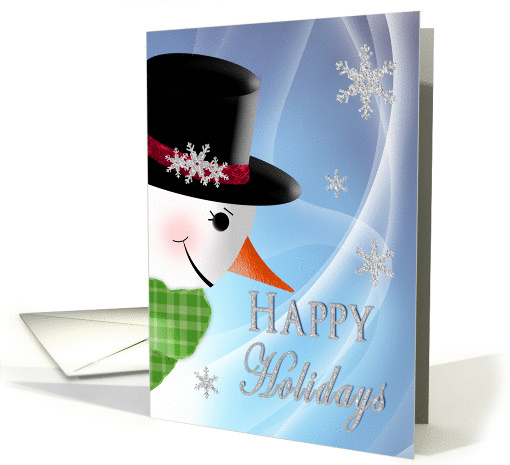 Christmas - Happy Holidays - Large Snowman, head only card (1401712)