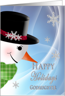 Christmas - Happy Holidays - Goddaughter - Large Snowman card