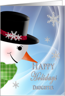 Christmas - Happy Holidays - Daughter - Large Snowman card