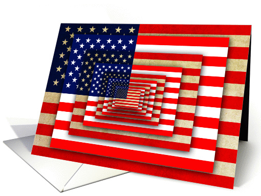 Patriotic American Flag Illustration Blank card (1403982)