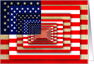 Patriotic American Flag Illustration Blank card
