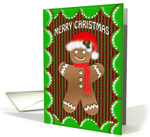 Christmas Gingerbread Man - Santa Hat card (1404858)