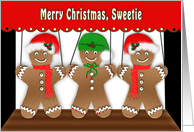 Christmas Gingerbread Men Puppets card