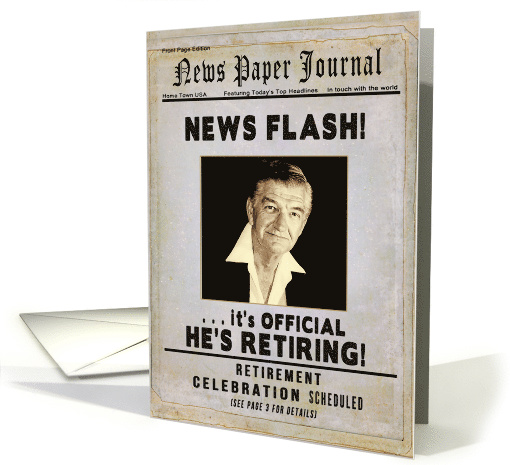 Retirement - Invitation Party - News Paper Journel - Photo card