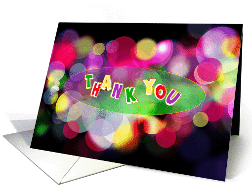 Thank You - Fun - Blank Card -Colorful Vivid Colors and Design card