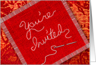 Invitation - Quilting, Sewing Purposes - Red Burlap, Tapestry card