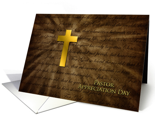 Pastor Appreciation Day - John 3:16 - Cross - Sun-rays card (1410464)