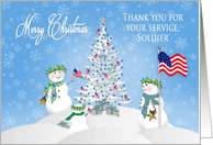 Christmas - Patriotic - Soldier - Snowman Family card