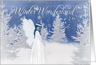 Winter Wonderland - Girl Fairy - Winter Snow Scene card