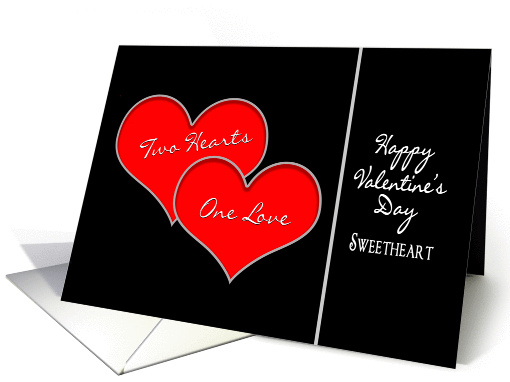 Valentine's Day - Sweetheart - Two Hearts - One Love card (1416482)