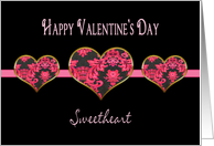 Valentine’s Day Sweetheart Three Digitally Designed Tapestry Pink Hearts card