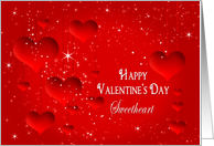 Valentine’s Day - Sweetheart - Red Hearts and Stars card
