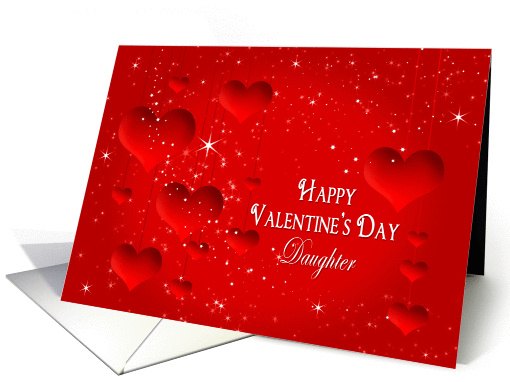 Valentine's Day - Daughter - Red Hearts and Stars card (1419598)