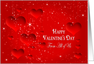 Valentine’s Day - From All of Us - Red Hearts and Stars card