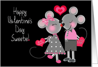 Valentine’s Day - Sweetie - Little Gray Mice with Heart Gifts card