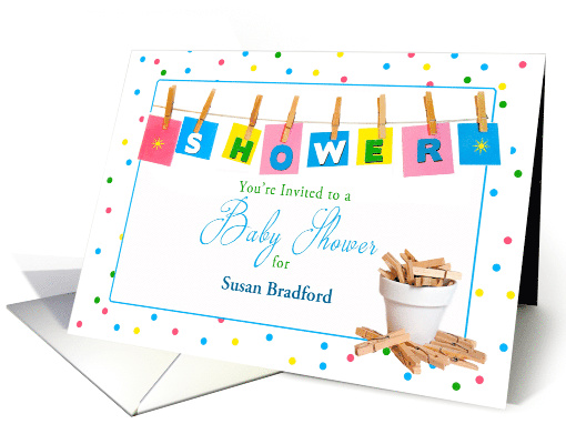 Baby Shower - You're Invited - Clothesline - Insert New... (1420544)