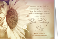 Wedding Vows Invitations - Sunflower - Name Insert - Beige card