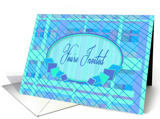 You're Invited - Abstract Invitation - Shades of Blues card (1437566)