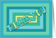Abstract Blank - Thank You - Shades of Blues/Green/Yellow - Texture card