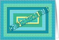 Abstract - Congratulations - Blues/Green/Yellow - Digital Texture card