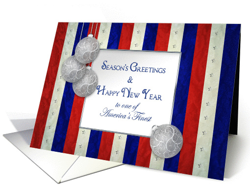 CHRISTMAS - Silver Ornaments - Patriotic - America's Finest card