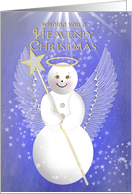 Christmas - Heavenly - Snow Angel on Blue card