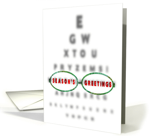 Season's Greetings (Christmas Business) - Optometrist - Eye chart card