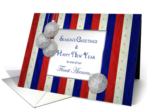 Season's Greetings, Airmen, Air Force, Patriotic, Ornaments card
