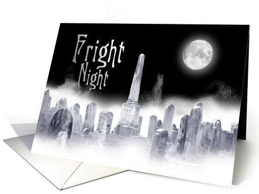 Halloween ( Fright Night), invitation, graveyard in black... (1447978)