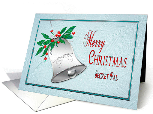 Christmas, Secret Pal, Silver Bell and Holly card (1453750)