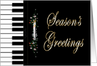 Season’s Greetings, Piano Keyboard, Formal, Candles card