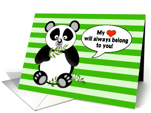 Love - Heart Belongs to You - Humor - Panda Bear card (1459134)