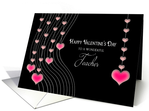 Valentine's Day - Teacher- Hanging Hearts card (1463012)