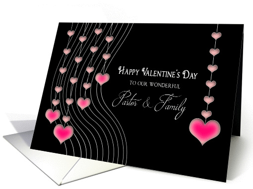 Valentine's Day - Pastor & Family- Hanging Hearts card (1463014)