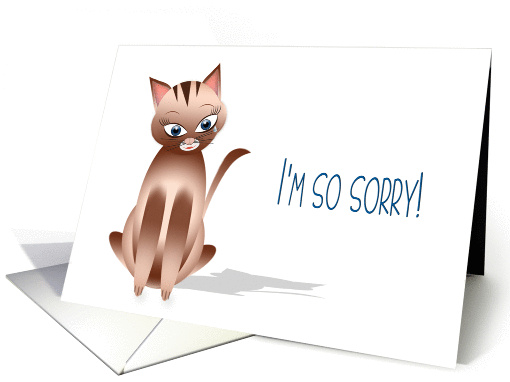 I'm Sorry - Kitty Cat - Tear in eye card (1463534)