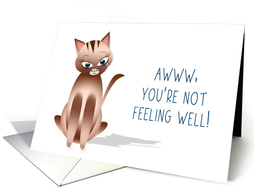 Get Well - Kitty Cat - Tear in eye card (1463536)