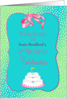 3rd Birthay Party Invitation - Cake with 3 candles - Name Insert card