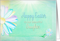 Easter - Daughter - Large Gingham Daisy - Pastels card