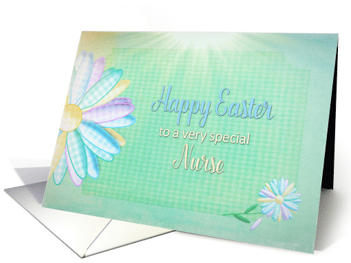 Easter - Nurse - Large Gingham Daisy - Pastels card (1465742)