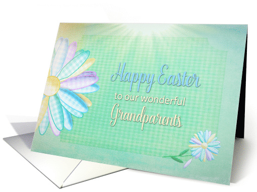 Easter - Our Grandparents - Large Gingham Daisy - Pastels card