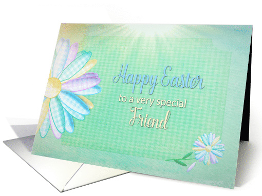 Easter - Special Friend - Large Gingham Daisy - Pastels card (1465852)