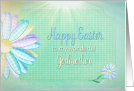 Easter - My Godmother - Large Gingham Daisy - Pastels card