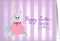 Easter - Sweetie - Bunny - Lavender Stripes - Daisy card