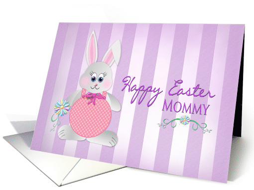 Easter - Mommy - Bunny - Lavender Stripes - Daisy card (1466638)