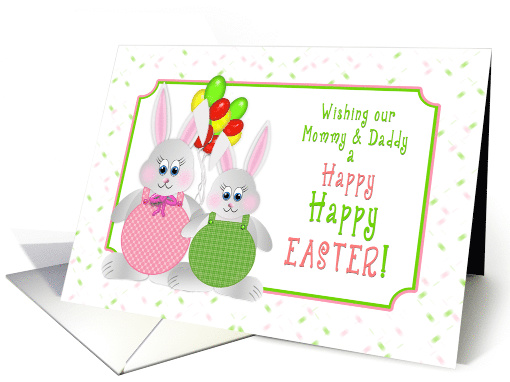 Easter - Our Mommy & Daddy - Bunnies and Balloons card (1467010)