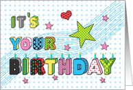 BIRTHDAY - Typography - Abstract, colorful and fun Letters card