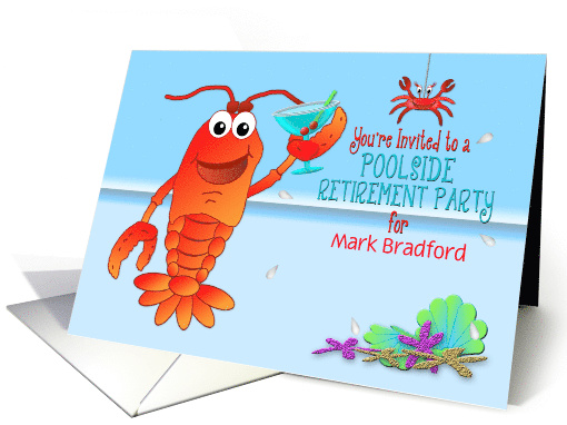 Poolside RetirementParty Invitation - Celebrating Lobster... (1469506)